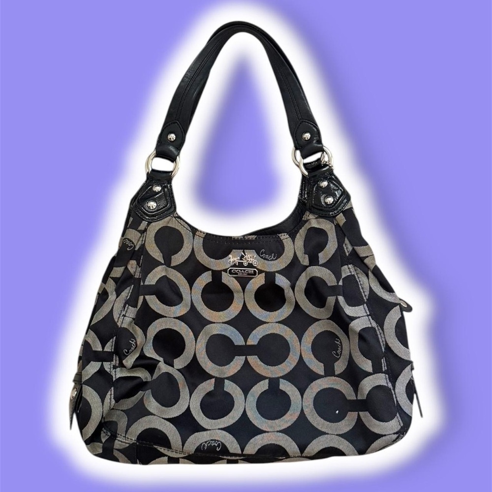 Coach Black and Gray Signature Tote Bag